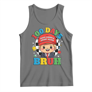 Funny 100 Days Of School Trump Tank Top Make America Smart Again TS09 Black Heather Print Your Wear