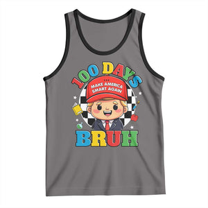 Funny 100 Days Of School Trump Tank Top Make America Smart Again TS09 Deep Heather Black Print Your Wear
