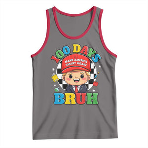Funny 100 Days Of School Trump Tank Top Make America Smart Again TS09 Deep Heather Red Print Your Wear