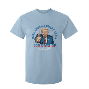 Funny 100th Day Of School Trump T Shirt For Kid Make America Smart Again TS09 Light Blue Print Your Wear