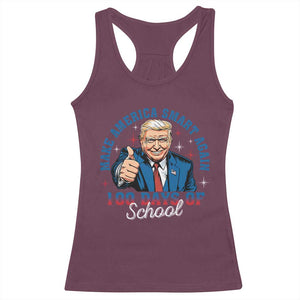 Funny 100th Day Of School Trump Racerback Tank Top Make America Smart Again TS09 Maroon Print Your Wear