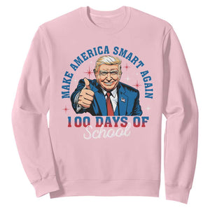 Funny 100th Day Of School Trump Sweatshirt Make America Smart Again TS09 Light Pink Print Your Wear