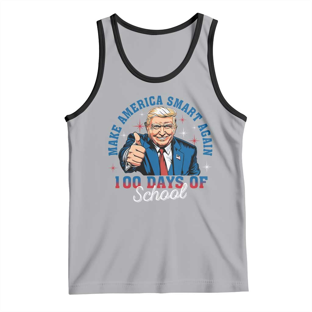Funny 100th Day Of School Trump Tank Top Make America Smart Again TS09 Athletic Heather Black Print Your Wear