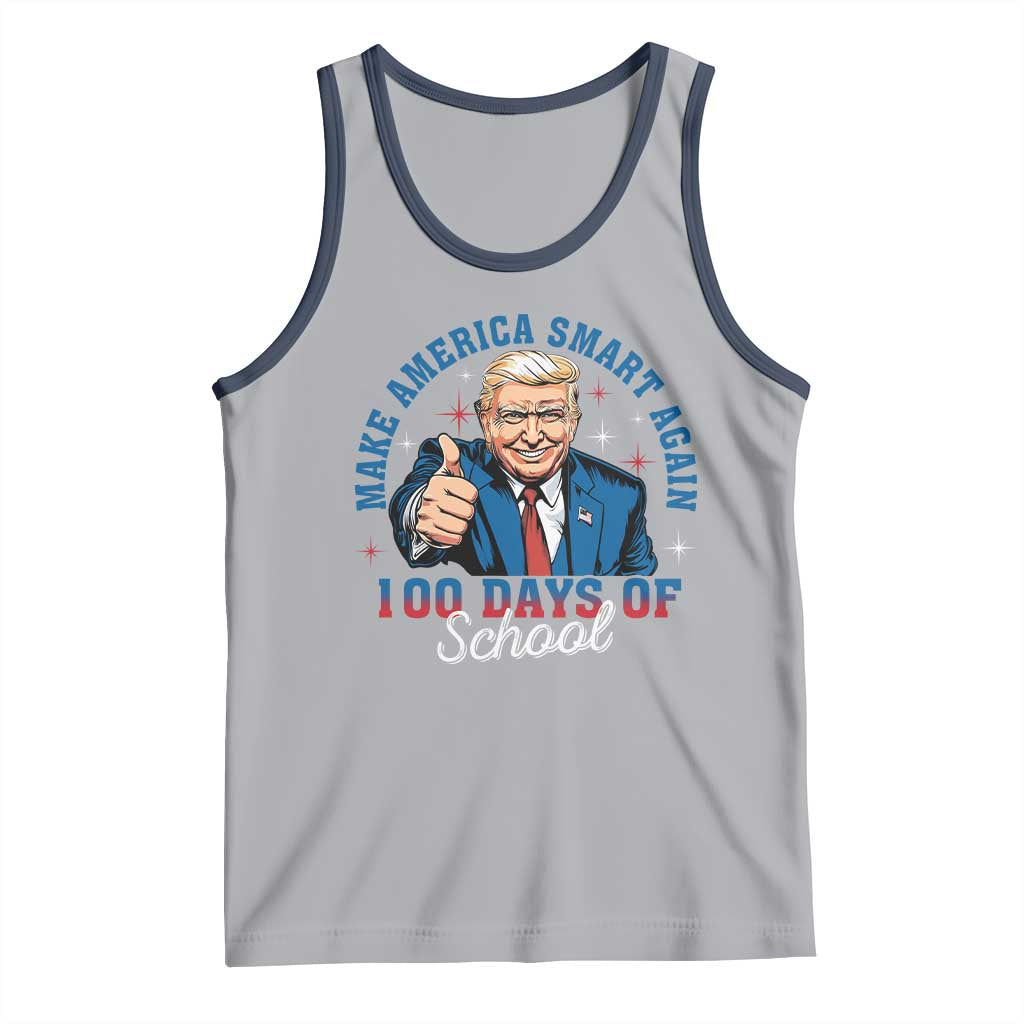 Funny 100th Day Of School Trump Tank Top Make America Smart Again TS09 Athletic Heather Navy Print Your Wear