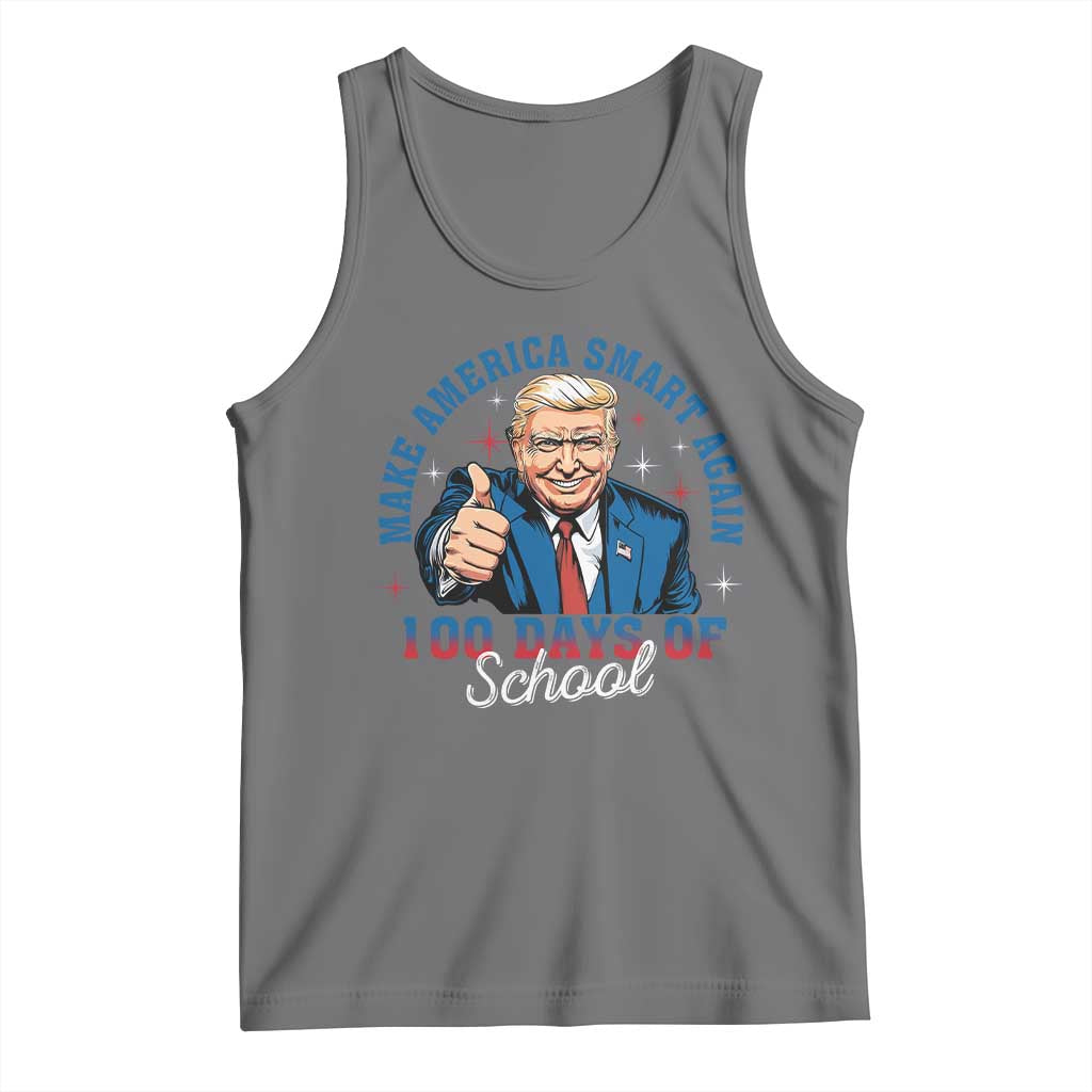 Funny 100th Day Of School Trump Tank Top Make America Smart Again TS09 Black Heather Print Your Wear