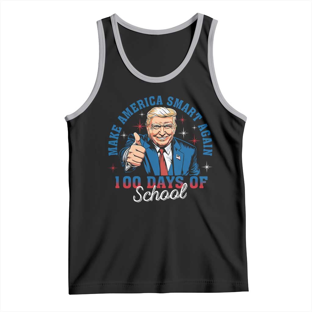 Funny 100th Day Of School Trump Tank Top Make America Smart Again TS09 Black Athletic Heather Print Your Wear