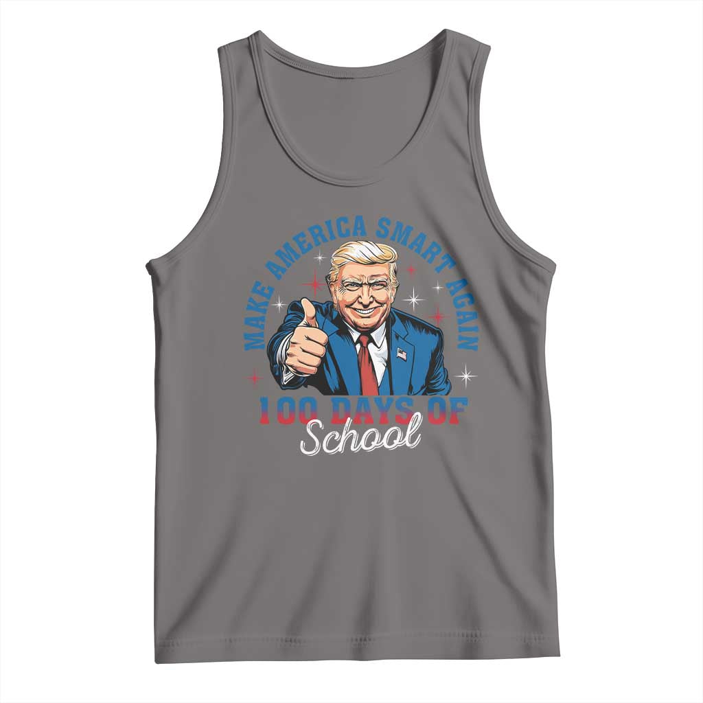 Funny 100th Day Of School Trump Tank Top Make America Smart Again TS09 Deep Heather Print Your Wear