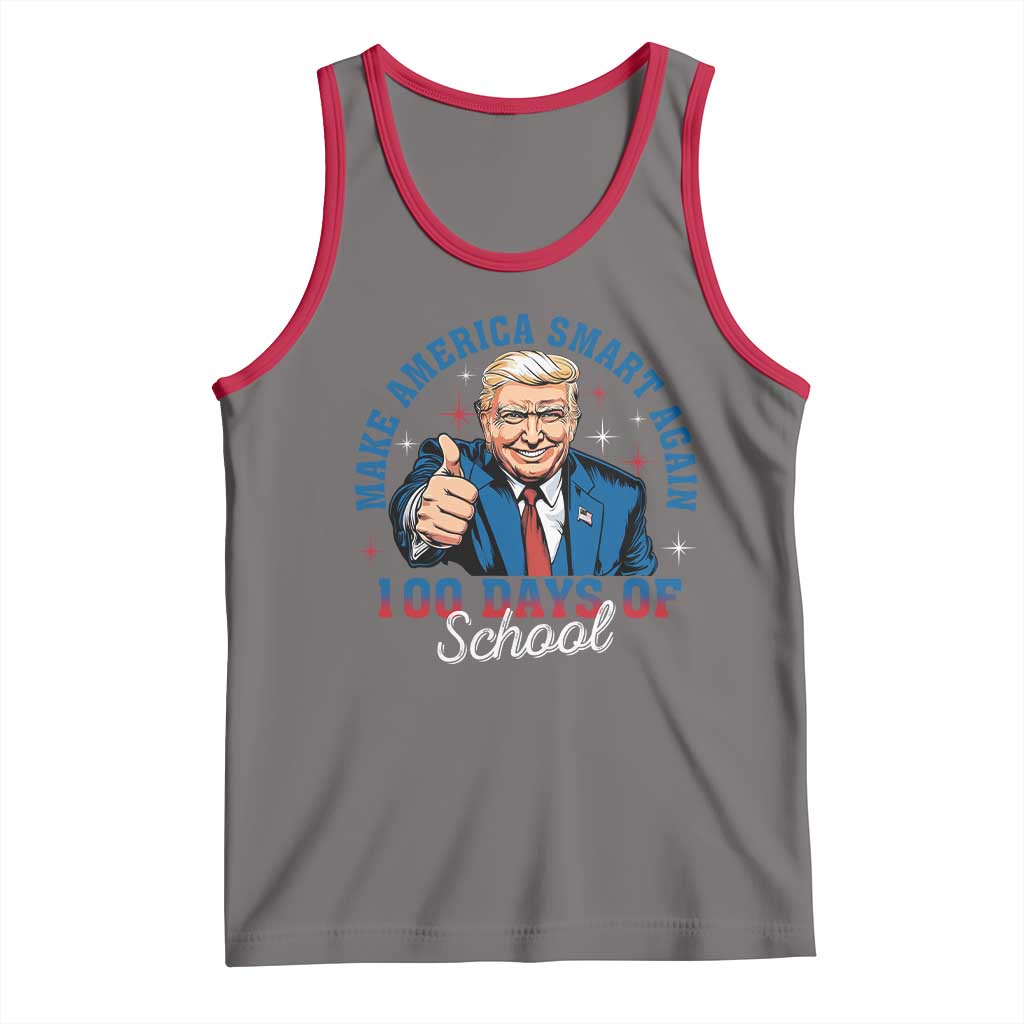 Funny 100th Day Of School Trump Tank Top Make America Smart Again TS09 Deep Heather Red Print Your Wear