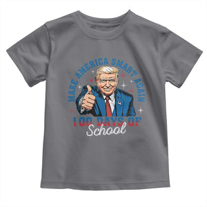 Funny 100th Day Of School Trump Toddler T Shirt Make America Smart Again TS09 Charcoal Print Your Wear