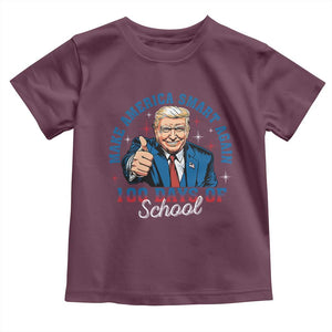 Funny 100th Day Of School Trump Toddler T Shirt Make America Smart Again TS09 Maroon Print Your Wear