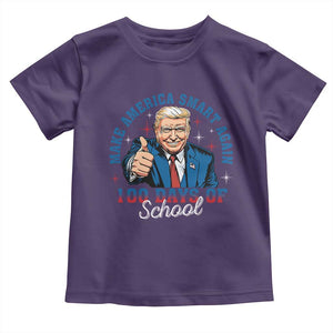 Funny 100th Day Of School Trump Toddler T Shirt Make America Smart Again TS09 Purple Print Your Wear
