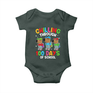 Funny Chilling Through 100 Days Of school Baby Onesie TS09 Print Your Wear