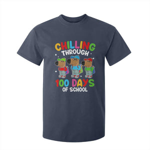 Funny Chilling Through 100 Days Of school T Shirt For Kid TS09 Navy Print Your Wear