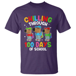 Funny Chilling Through 100 Days Of school T Shirt TS09 Purple Print Your Wear