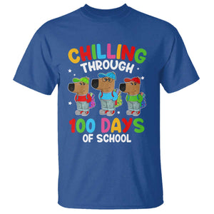 Funny Chilling Through 100 Days Of school T Shirt TS09 Royal Blue Print Your Wear