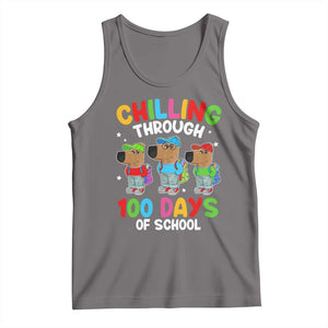 Funny Chilling Through 100 Days Of school Tank Top TS09 Deep Heather Print Your Wear