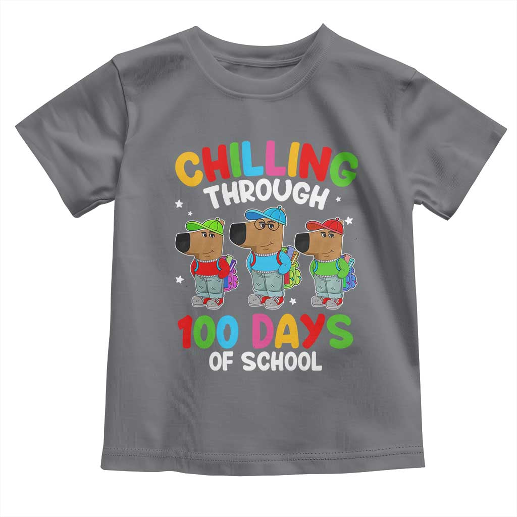 Funny Chilling Through 100 Days Of school Toddler T Shirt TS09 Charcoal Print Your Wear