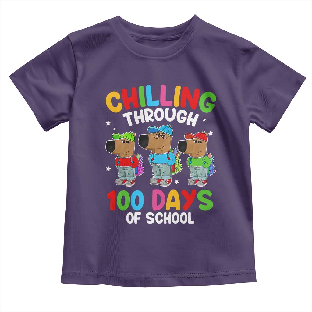 Funny Chilling Through 100 Days Of school Toddler T Shirt TS09 Purple Print Your Wear