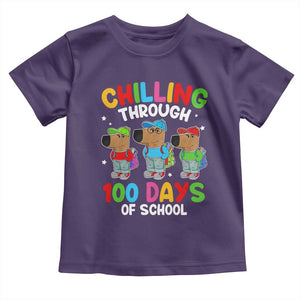 Funny Chilling Through 100 Days Of school Toddler T Shirt TS09 Purple Print Your Wear