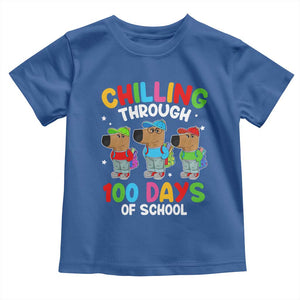 Funny Chilling Through 100 Days Of school Toddler T Shirt TS09 Royal Blue Print Your Wear