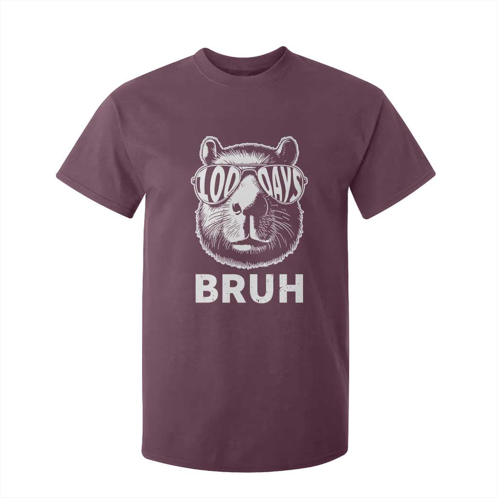 100th Day Of School Capybara T Shirt For Kid 100 Days Bruh Cool Capy Bara TS09 Maroon Print Your Wear