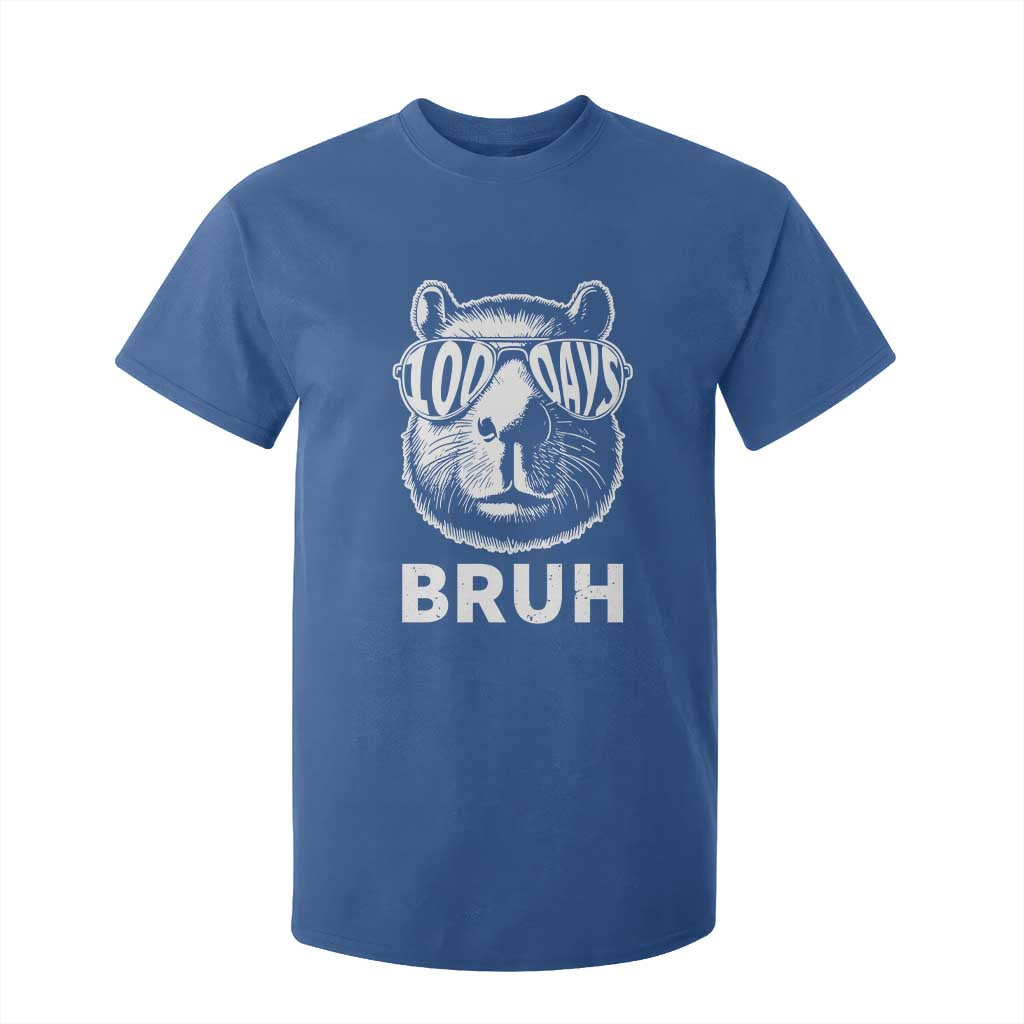 100th Day Of School Capybara T Shirt For Kid 100 Days Bruh Cool Capy Bara TS09 Royal Blue Print Your Wear