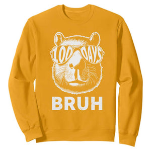 100th Day Of School Capybara Sweatshirt 100 Days Bruh Cool Capy Bara TS09 Gold Print Your Wear