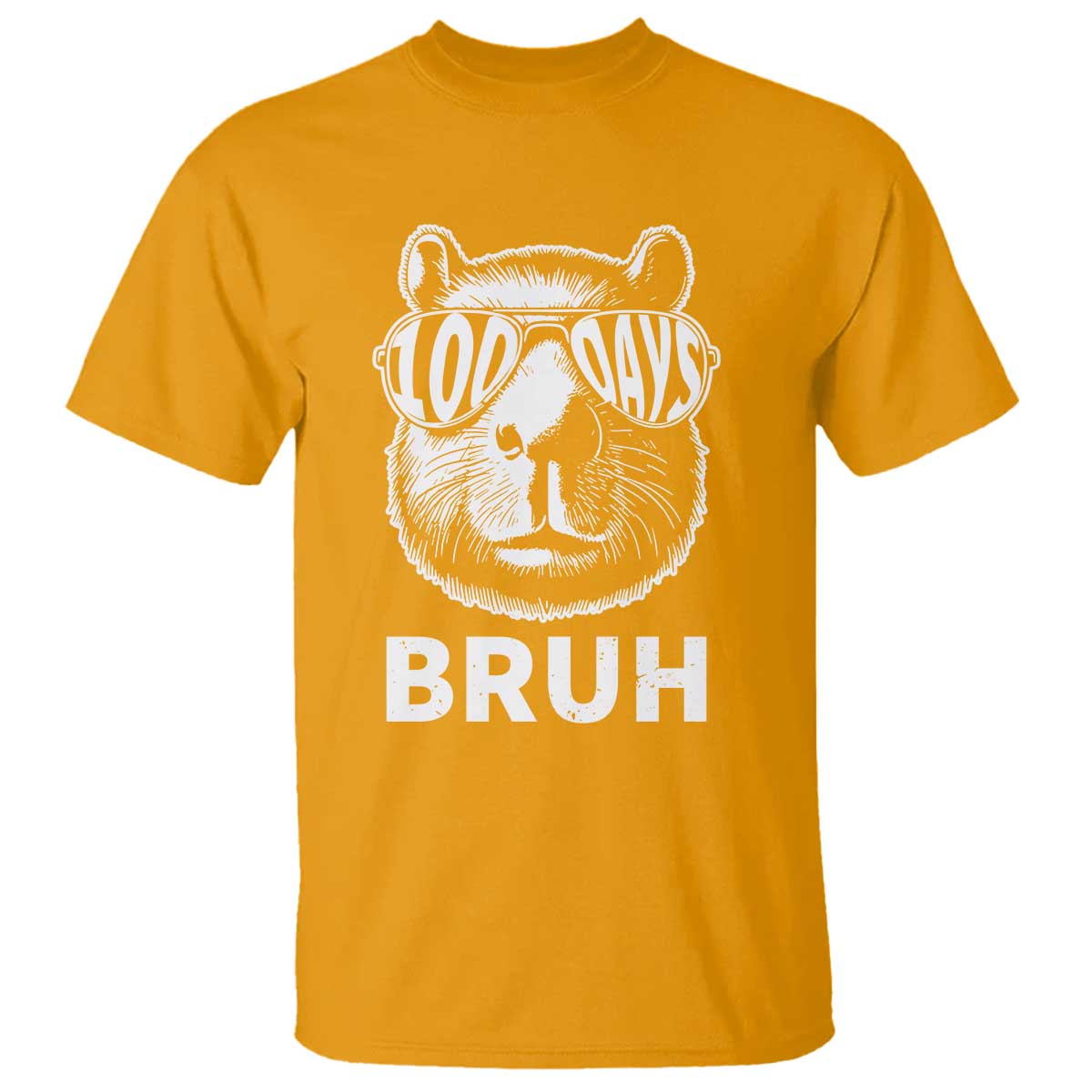 100th Day Of School Capybara T Shirt 100 Days Bruh Cool Capy Bara TS09 Gold Print Your Wear