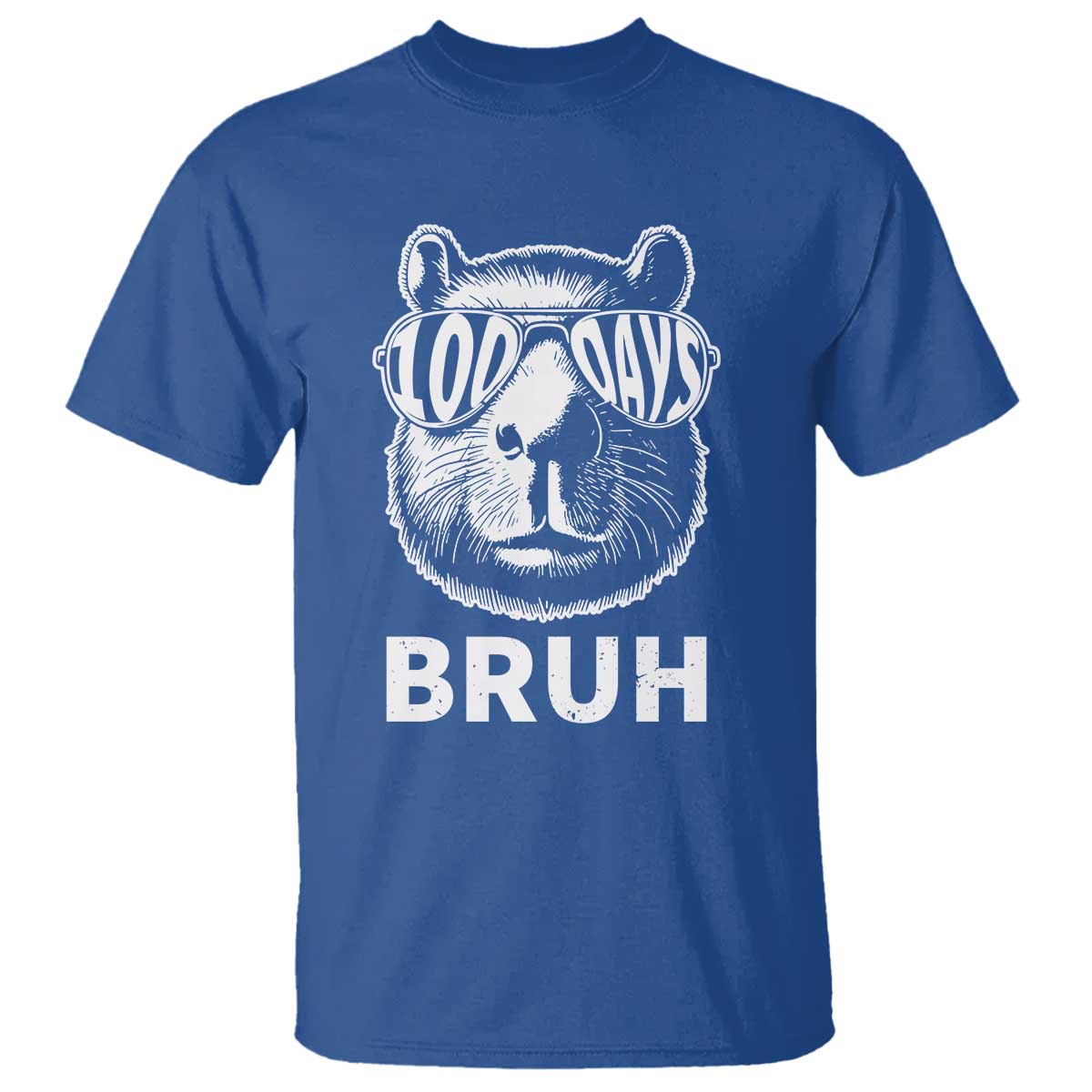 100th Day Of School Capybara T Shirt 100 Days Bruh Cool Capy Bara TS09 Royal Blue Print Your Wear