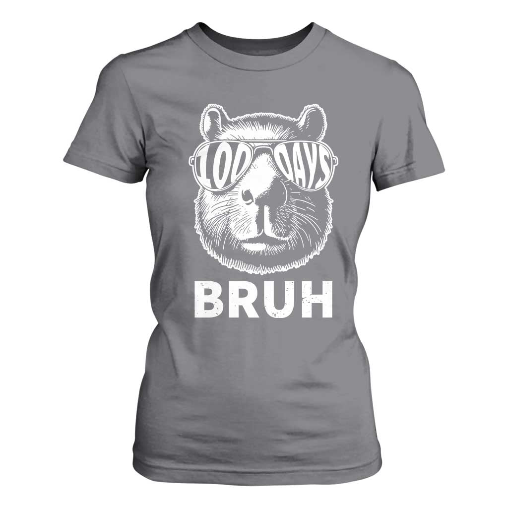 100th Day Of School Capybara T Shirt For Women 100 Days Bruh Cool Capy Bara TS09 Charcoal Print Your Wear
