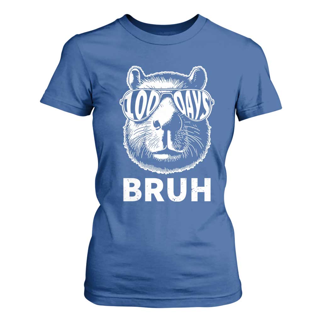 100th Day Of School Capybara T Shirt For Women 100 Days Bruh Cool Capy Bara TS09 Royal Blue Print Your Wear
