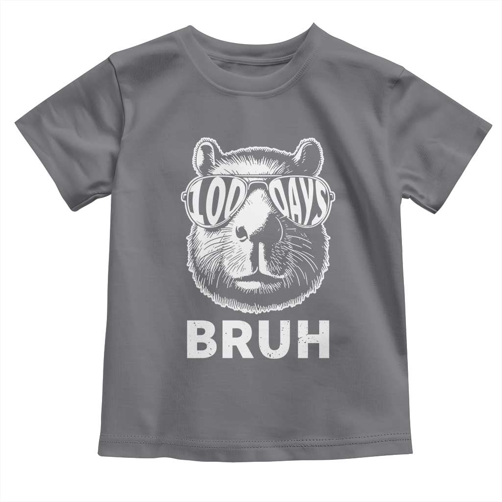 100th Day Of School Capybara Toddler T Shirt 100 Days Bruh Cool Capy Bara TS09 Charcoal Print Your Wear