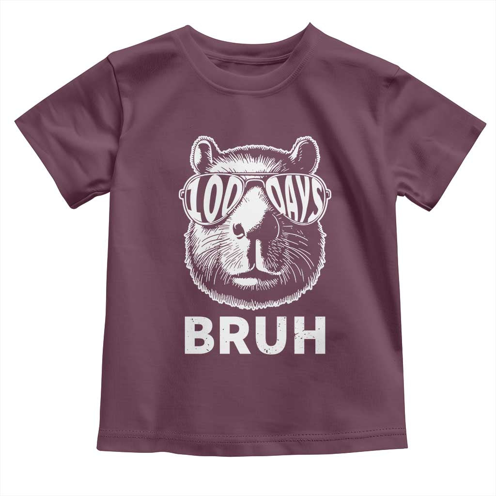 100th Day Of School Capybara Toddler T Shirt 100 Days Bruh Cool Capy Bara TS09 Maroon Print Your Wear