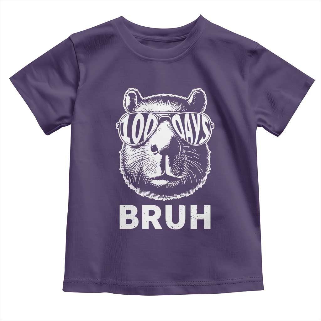 100th Day Of School Capybara Toddler T Shirt 100 Days Bruh Cool Capy Bara TS09 Purple Print Your Wear