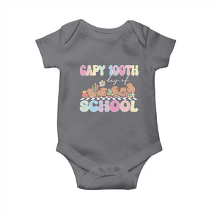 Capy 100 Days Of School Cute Capybara Baby Onesie TS09 Charcoal Print Your Wear