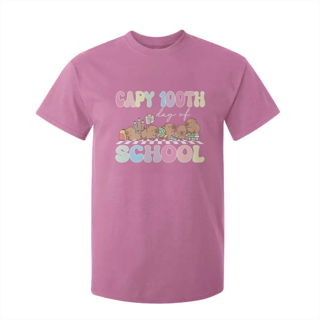Capy 100 Days Of School Cute Capybara T Shirt For Kid TS09 Azalea Print Your Wear
