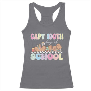 Capy 100 Days Of School Cute Capybara Racerback Tank Top TS09 Charcoal Print Your Wear