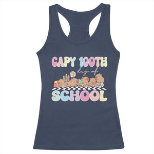 Capy 100 Days Of School Cute Capybara Racerback Tank Top TS09 Navy Print Your Wear