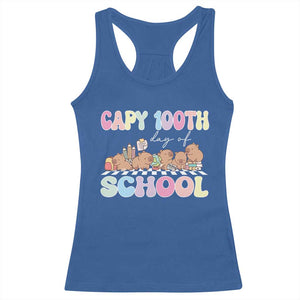Capy 100 Days Of School Cute Capybara Racerback Tank Top TS09 Royal Blue Print Your Wear