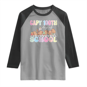 Capy 100 Days Of School Cute Capybara Raglan Shirt TS09 Sport Gray Black Print Your Wear
