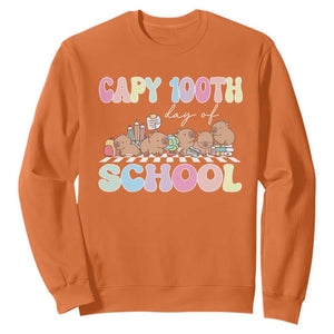 Capy 100 Days Of School Cute Capybara Sweatshirt TS09 Orange Print Your Wear