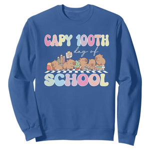 Capy 100 Days Of School Cute Capybara Sweatshirt TS09 Royal Blue Print Your Wear