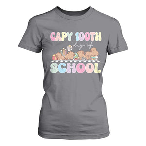 Capy 100 Days Of School Cute Capybara T Shirt For Women TS09 Charcoal Print Your Wear
