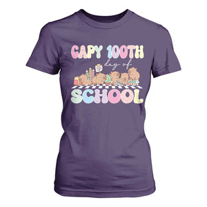 Capy 100 Days Of School Cute Capybara T Shirt For Women TS09 Purple Print Your Wear