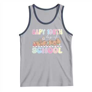 Capy 100 Days Of School Cute Capybara Tank Top TS09 Athletic Heather Navy Print Your Wear