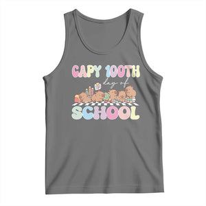 Capy 100 Days Of School Cute Capybara Tank Top TS09 Black Heather Print Your Wear