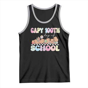 Capy 100 Days Of School Cute Capybara Tank Top TS09 Black Athletic Heather Print Your Wear