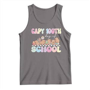 Capy 100 Days Of School Cute Capybara Tank Top TS09 Deep Heather Print Your Wear