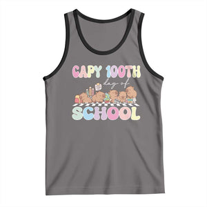 Capy 100 Days Of School Cute Capybara Tank Top TS09 Deep Heather Black Print Your Wear