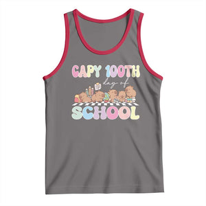 Capy 100 Days Of School Cute Capybara Tank Top TS09 Deep Heather Red Print Your Wear